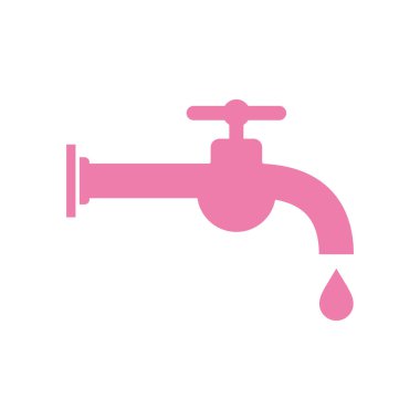 Musluk Simgesi Vektör Şablonu Çizim Tasarımı