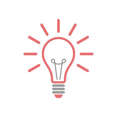 Ampul Lambası Simge Vektör Şablonu Çizim Tasarımı