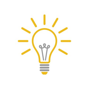 Ampul Lambası Simge Vektör Şablonu Çizim Tasarımı