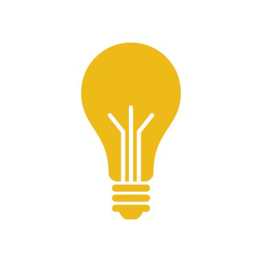 Ampul Lambası Simge Vektör Şablonu Çizim Tasarımı