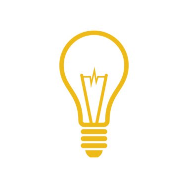 Ampul Lambası Simge Vektör Şablonu Çizim Tasarımı