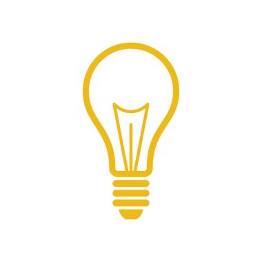 Ampul Lambası Simge Vektör Şablonu Çizim Tasarımı