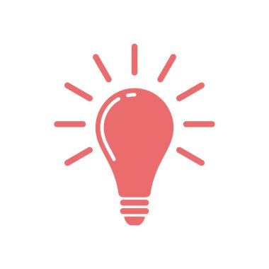 Ampul Lambası Simge Vektör Şablonu Çizim Tasarımı