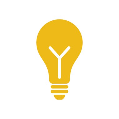 Ampul Lambası Simge Vektör Şablonu Çizim Tasarımı