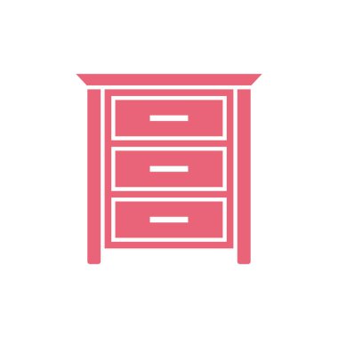 Kabine Çekmeceleri Simge Vektör Şablonu Çizim Tasarımı