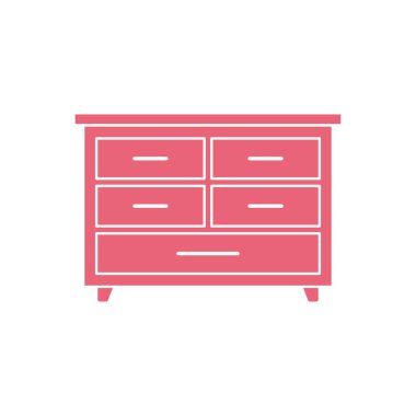 Kabine Çekmeceleri Simge Vektör Şablonu Çizim Tasarımı