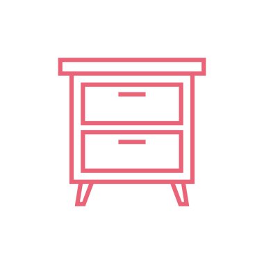 Kabine Çekmeceleri Simge Vektör Şablonu Çizim Tasarımı