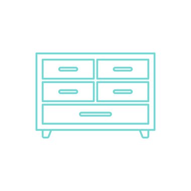 Kabine Çekmeceleri Simge Vektör Şablonu Çizim Tasarımı