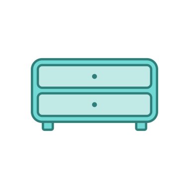 Kabine Çekmeceleri Simge Vektör Şablonu Çizim Tasarımı