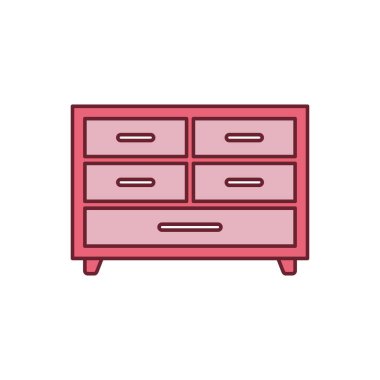 Kabine Çekmeceleri Simge Vektör Şablonu Çizim Tasarımı