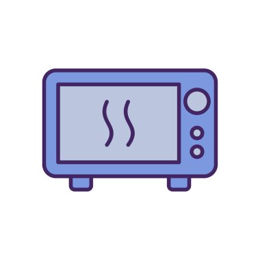 Mikrodalga Simgesi Vektör Şablonu Çizim Tasarımı