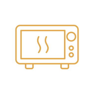 Mikrodalga Simgesi Vektör Şablonu Çizim Tasarımı