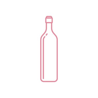 Şişe Simgesi Vektör Şablonu Çizim Tasarımı