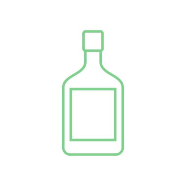 Şişe Simgesi Vektör Şablonu Çizim Tasarımı