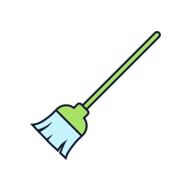 Süpürge Temizleme Servisi Simge Vektör Şablonu EPS 10