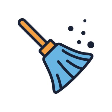 Süpürge Temizleme Servisi Simge Vektör Şablonu EPS 10