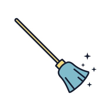 Süpürge Temizleme Servisi Simge Vektör Şablonu EPS 10