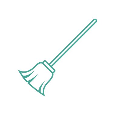 Süpürge Temizleme Servisi Simge Vektör Şablonu EPS 10