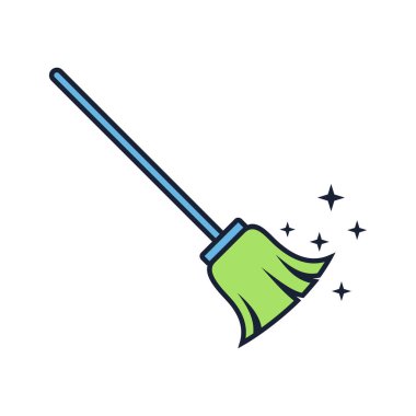 Süpürge Temizleme Servisi Simge Vektör Şablonu EPS 10