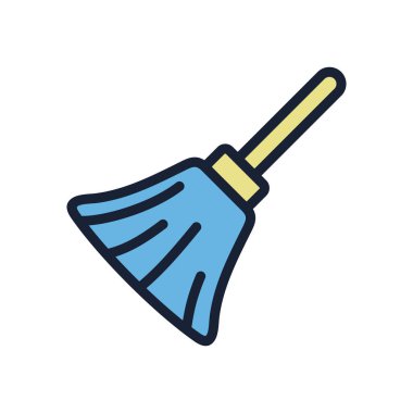 Süpürge Temizleme Servisi Simge Vektör Şablonu EPS 10