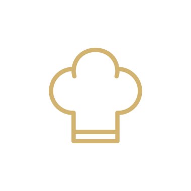 Şef Şapka Simgesi Vektör Şablonu Çizim Tasarımı