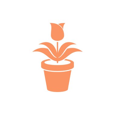 Lale Çiçeği Ot Simgesi Vektör Şablonu Çizim Tasarımı