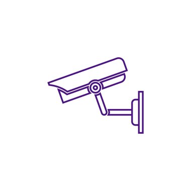 Sabit CCTV, Güvenlik Kamerası Simge Vektör Şablonu Çizim Tasarımı
