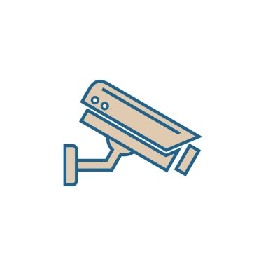 Sabit CCTV, Güvenlik Kamerası Simge Vektör Şablonu Çizim Tasarımı