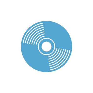 CD, Vinil Simge Vektör Şablonu Çizim Tasarımı