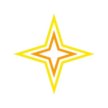 Star Shape Decoration Icon Template Illustration Design