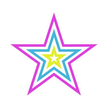 Star Shape Decoration Icon Template Illustration Design
