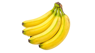 Şeffaf arkaplanda izole edilmiş bir grup muz