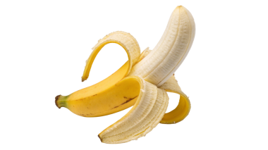 Muz soyulmuş izole edilmiş şeffaf arkaplan