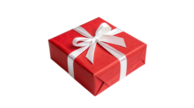 Kırmızı hediye kutusu şeffaf arkaplan izole