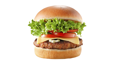 Şeffaf arkaplanda taze sığır burger izole