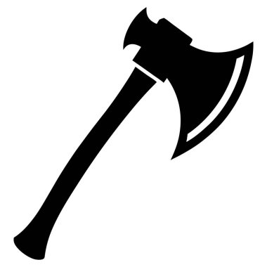 Beyaz arka planda balta silueti izole edilmiş. Axe imza vektör illüstrasyon tasarımı