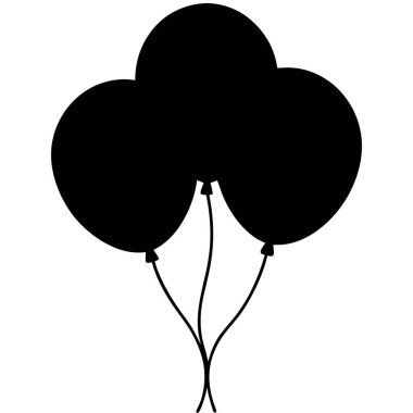  Beyaz arka planda izole edilmiş balon silueti. Balon işareti vektör illüstrasyon tasarımı