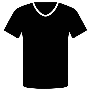 Siyah tişört silueti beyaz arka planda izole edilmiş. Tshirt işareti vektör illüstrasyon tasarımı