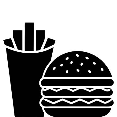 Fast food simgesi beyaz arka planda izole edildi. Fast food işareti vektör çizimi tasarımı