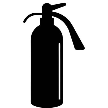Beyaz arka planda izole edilmiş yangın söndürücü silueti. Ateş işareti vektör illüstrasyon tasarımı