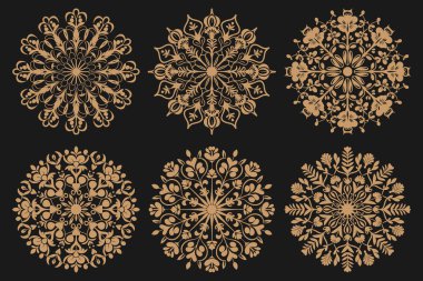 Zarif Mandala siluet Vektör Sanat the 124; Premium Karmaşık Yazdırma, Giysi ve Dekor Tasarımı