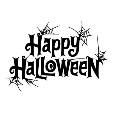 Mutlu Cadılar Bayramı Tipografi Vektör Tasarımı - Ürkütücü ve Eğlenceli Cadılar Bayramı Kutlama Kartı Sanatı