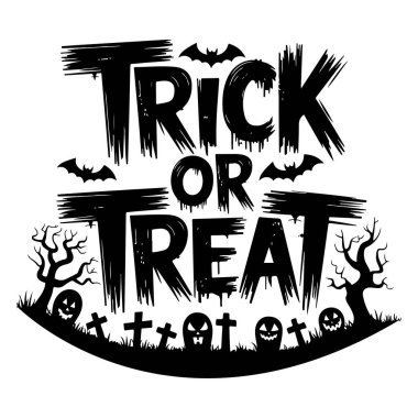 Cadılar Bayramı Tipografi Vektörü - Tebrik Kartları ve Posterleri için En İyi Ürkütücü Cadılar Bayramı Metni Tasarımı