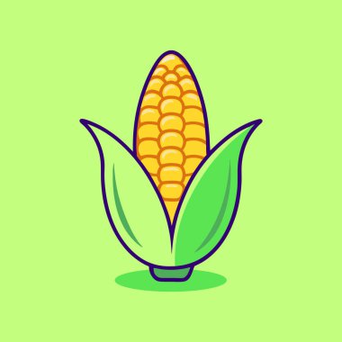 Tek Kulaklı Mısırın Çizgi Film Çizimi.