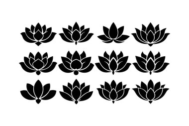 Beautiful Lotus Flower Silhouette Art Pack clipart