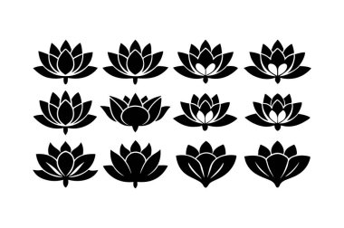 Lotus Flower Silhouette Vector Bundle clipart