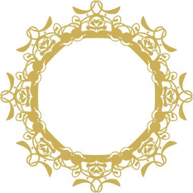 Tasarım ve arkaplan ihtiyaçları için basit bir illüstrasyon stiline sahip lüks altın sınır çizimi