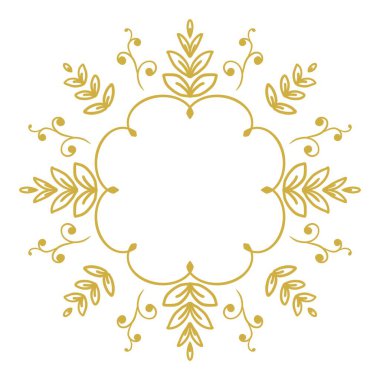 Lüks bir tema için basit bir illüstrasyon tarzına sahip altın sınır çizimi tasarım ve arkaplan ihtiyaçlarını karşılar