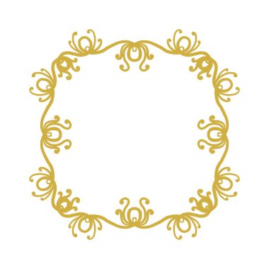 Lüks bir tema için basit bir illüstrasyon tarzına sahip altın sınır çizimi tasarım ve arkaplan ihtiyaçlarını karşılar
