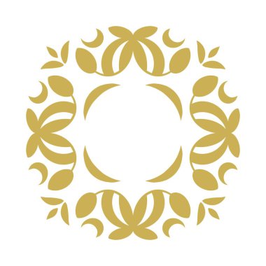 Lüks bir tema için basit bir illüstrasyon tarzına sahip altın sınır çizimi tasarım ve arkaplan ihtiyaçlarını karşılar